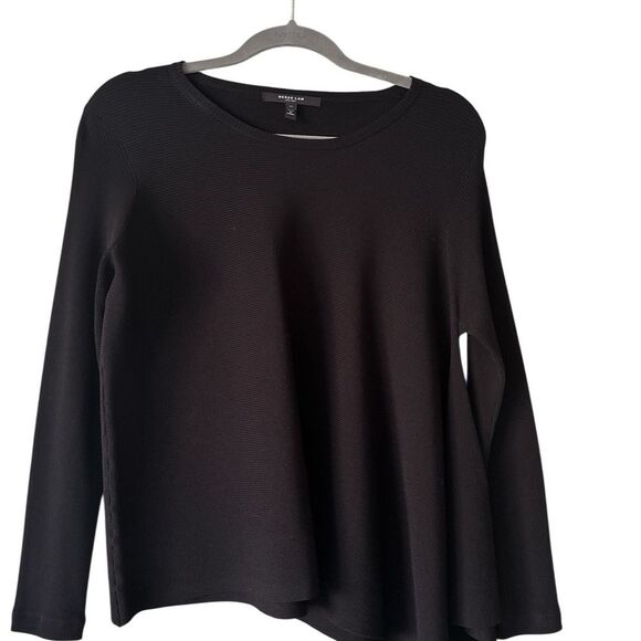 Derek Lam Asymmetrical Black Ribbed Top size Small - Picture 1 of 7